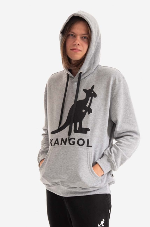 Bavlněná mikina Kangol KLEU001 šedá