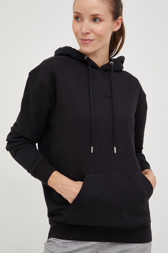 Arkk Copenhagen bluza bawełniana bawełna czarny AA5187.0099