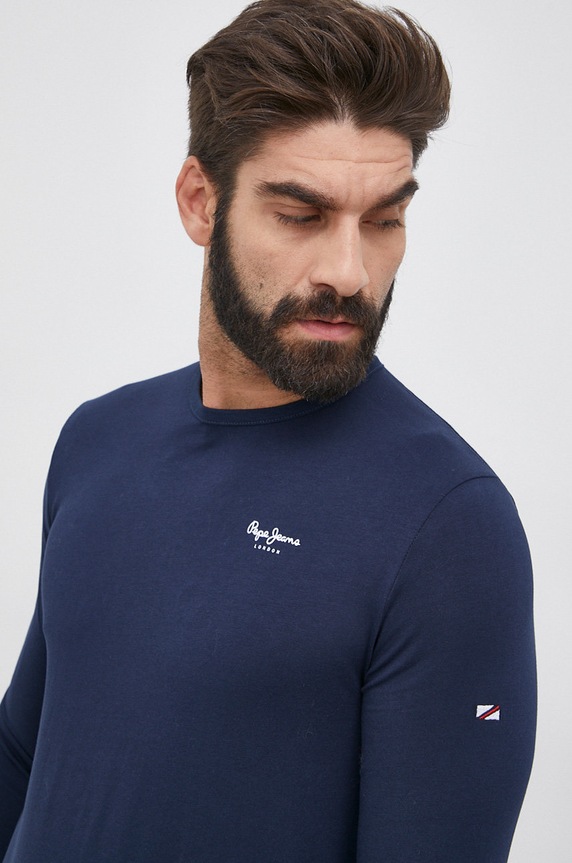 Tričko s dlouhým rukávem Pepe Jeans námořnická modř PM508211.595