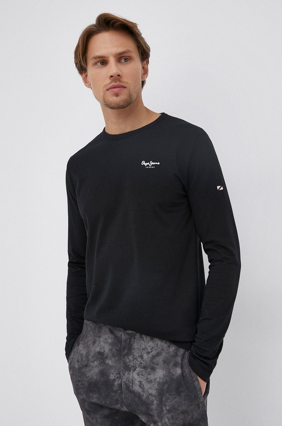 Pepe Jeans hosszú ujjú elasztánnal fekete PM508211.999