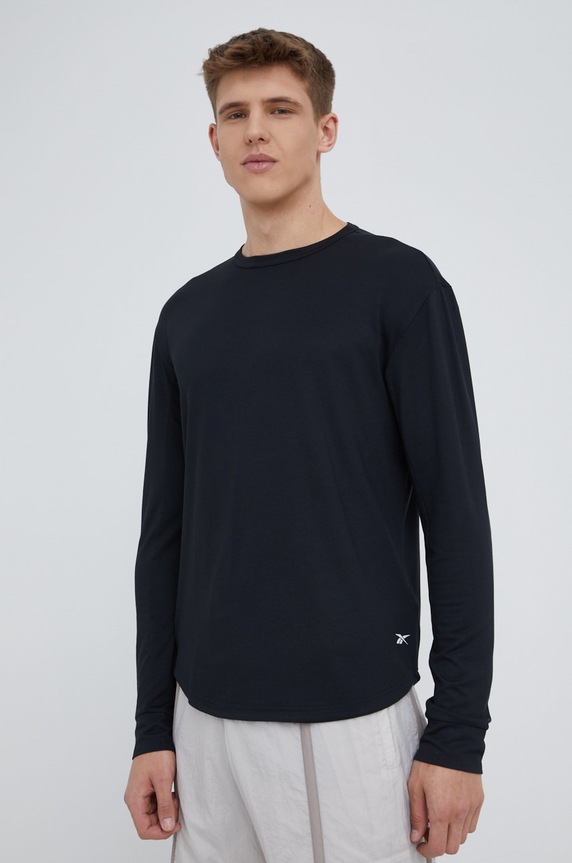 Tréninkové tričko s dlouhým rukávem Reebok H44120 hladký černá H44120