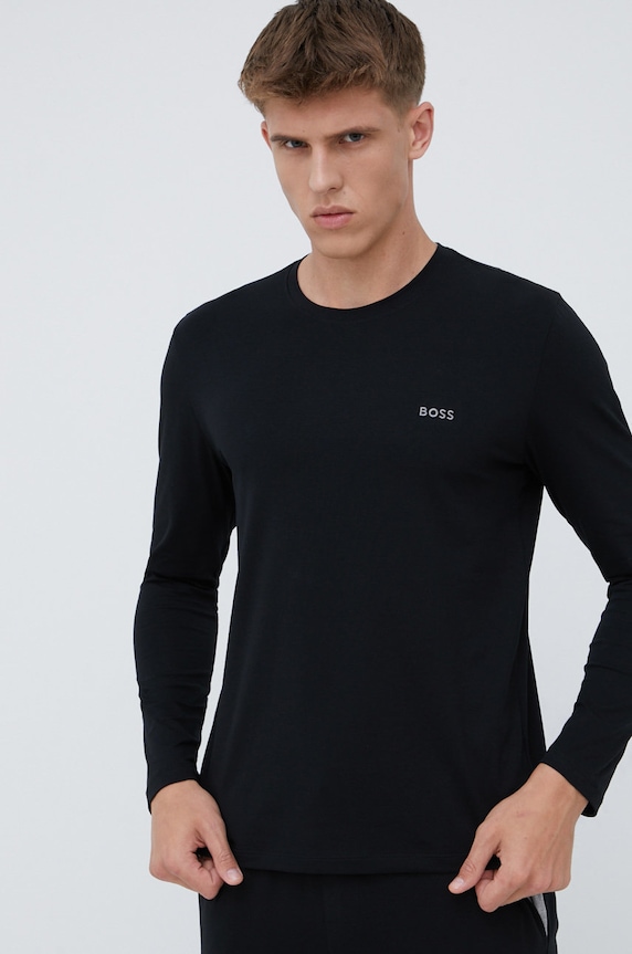 BOSS longsleeve piżamowy dzianina czarny 50470144