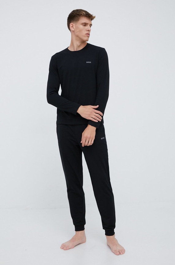BOSS longsleeve piżamowy 50470144 czarny AA00