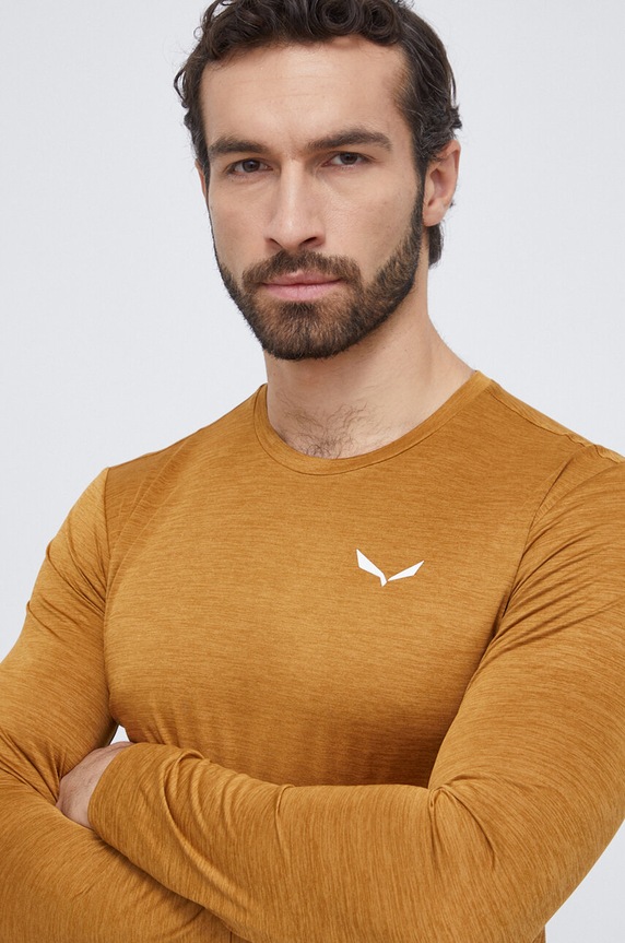Αθλητικό μακρυμάνικο Salewa Puez Melange 00.0000027453 καφέ AW25