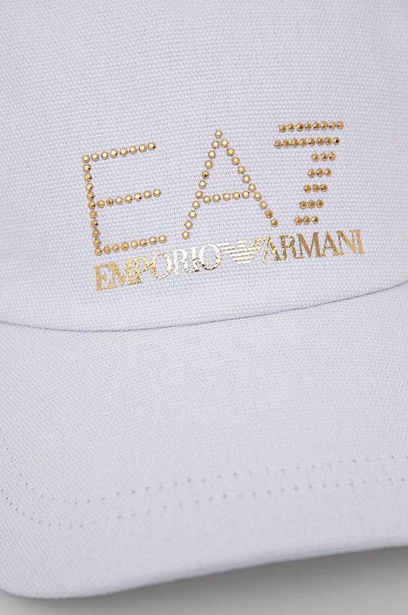 Bavlnená čiapka EA7 Emporio Armani 285559.2R104 biela SS24
