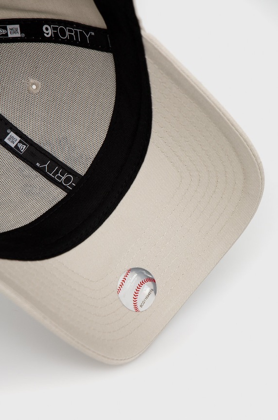 New Era czapka bawełniana LEAGUE ESSENTIAL 9FORTY® beżowy 12380590.MEDBEIGE