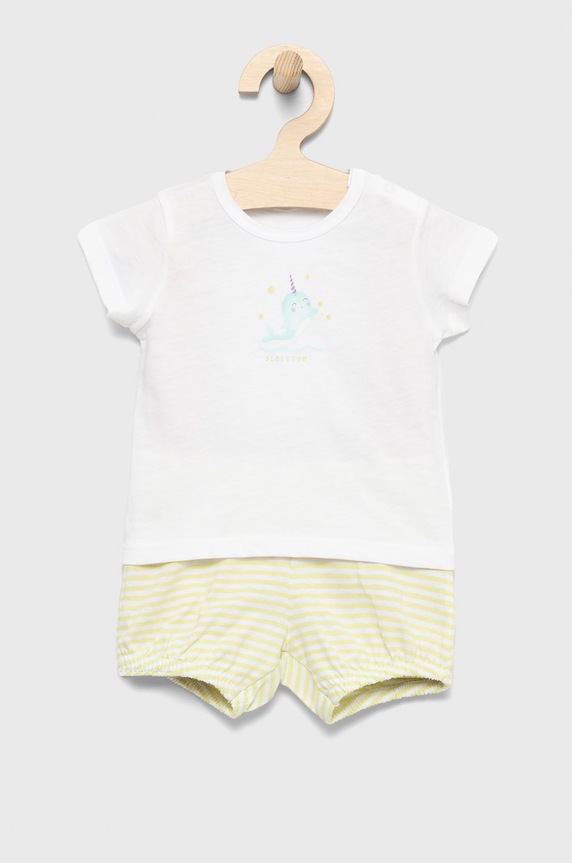 Pamučna dječja trenirka United Colors of Benetton Planet friendly zelena 3E5LA100H.W