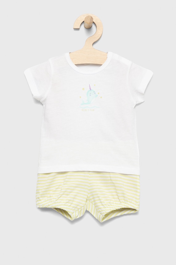 Pamučna dječja trenirka United Colors of Benetton Planet friendly zelena 3E5LA100H.W