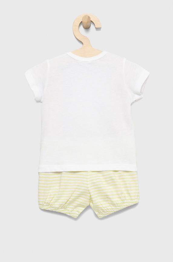 Pamučna dječja trenirka United Colors of Benetton 3E5LA100H.W zelena SS22