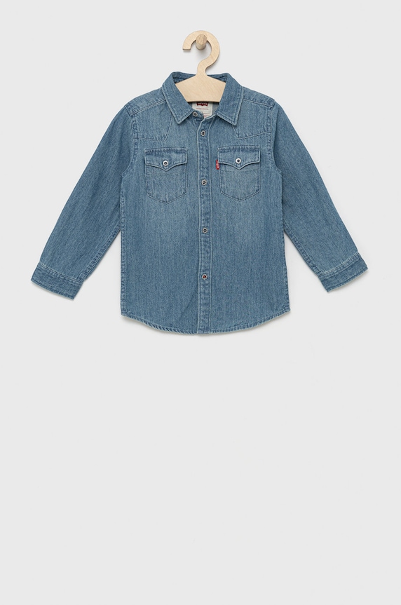 Detská bavlnená košeľa Levi's bavlna modrá 8E6866.B.NOS