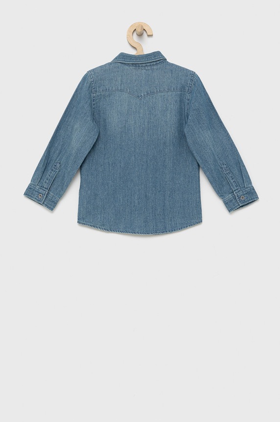 Detská bavlnená košeľa Levi's 8E6866.B.NOS modrá SS25