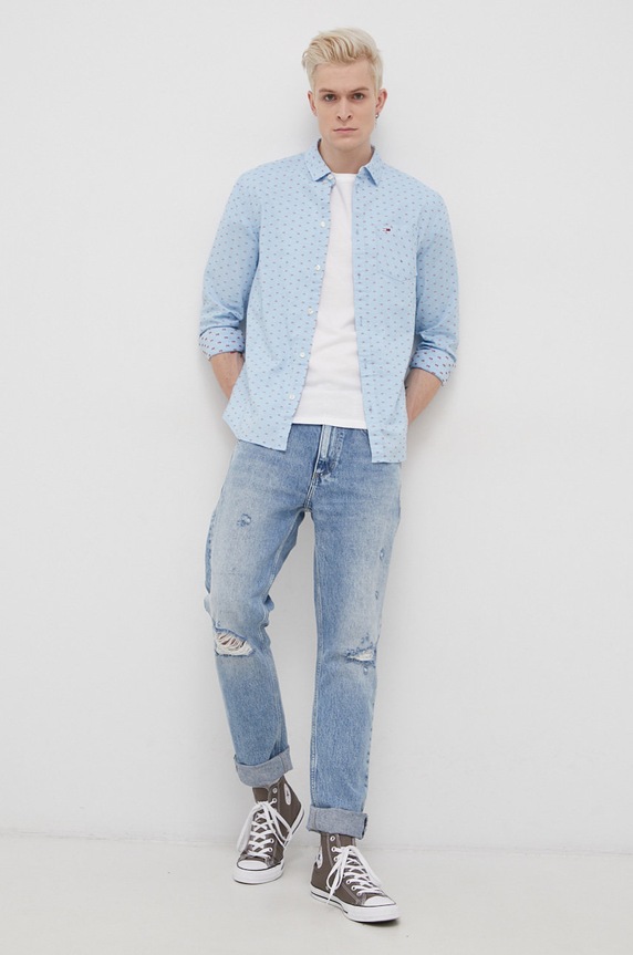 Odjeća Pamučna košulja Tommy Jeans DM0DM12336.PPYY plava