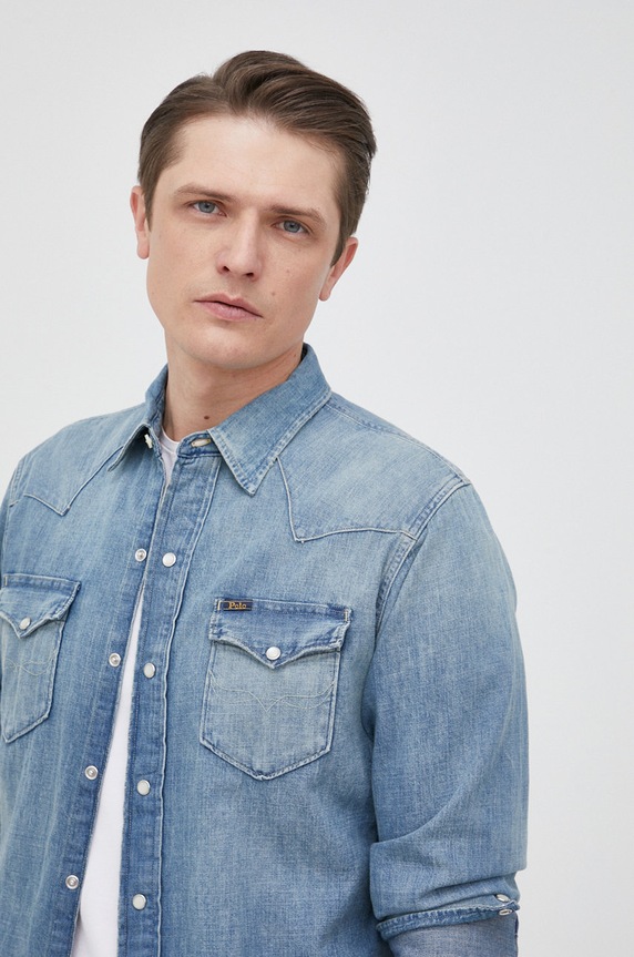 Polo Ralph Lauren koszula jeansowa 710703936001 710703936001 niebieski