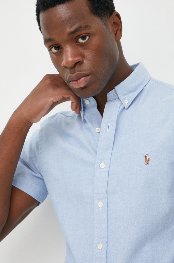 Polo Ralph Lauren koszula bawełniana bawełna niebieski 710787736001