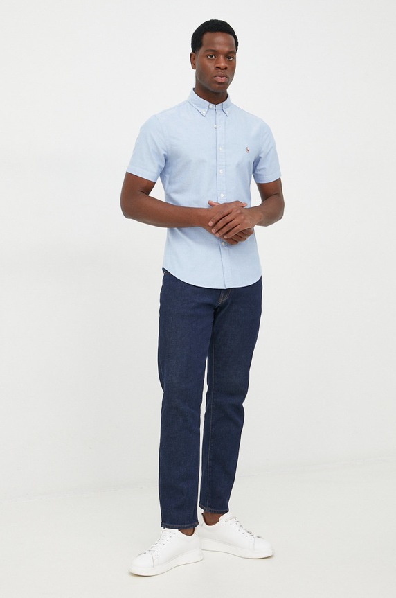 Odzież Polo Ralph Lauren koszula bawełniana 710787736001 niebieski