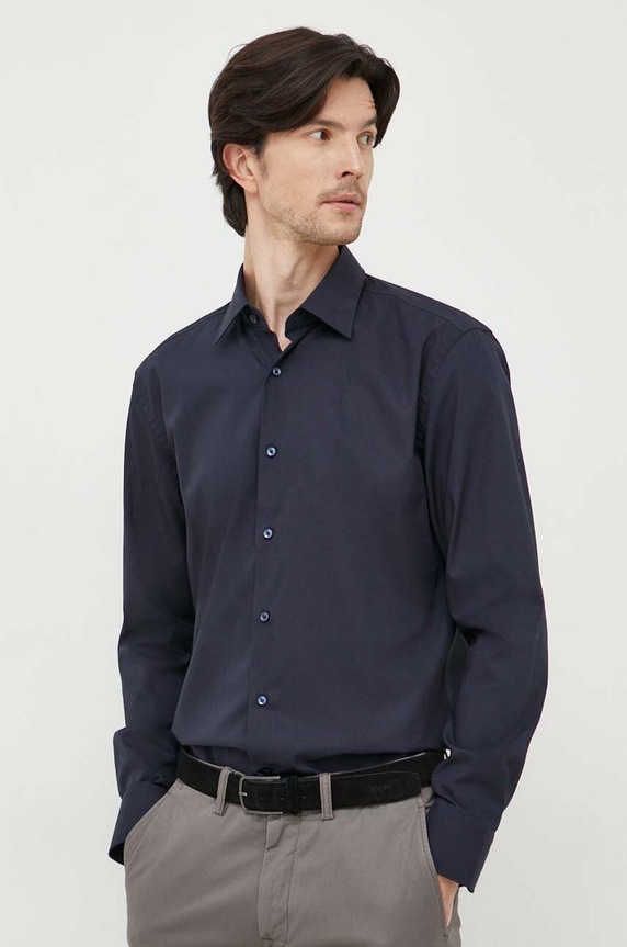 BOSS košeľa pánska bavlnená s elastanom H-HANK-kent-C1-214 slim tmavomodrá 50469345