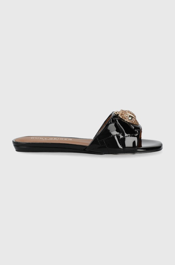 Kurt Geiger London klapki skórzane Kensington Flat płaski czarny 8496100309.BLACK