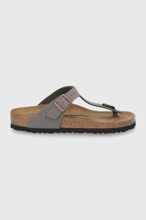 Birkenstock flip-flop Gizeh szintetikus bőr szürke 43393