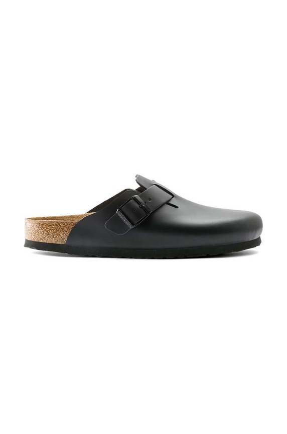 Birkenstock slapi de piele Boston piele negru 60193