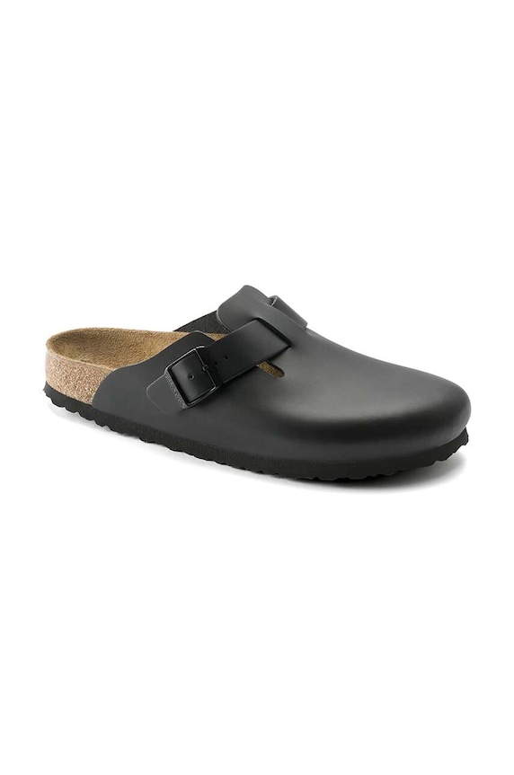 Birkenstock slapi de piele Boston 60193 negru SS22
