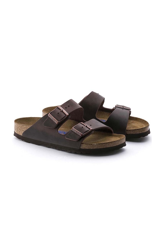 Παπούτσια Δερμάτινες παντόφλες Birkenstock Arizona 452763 καφέ