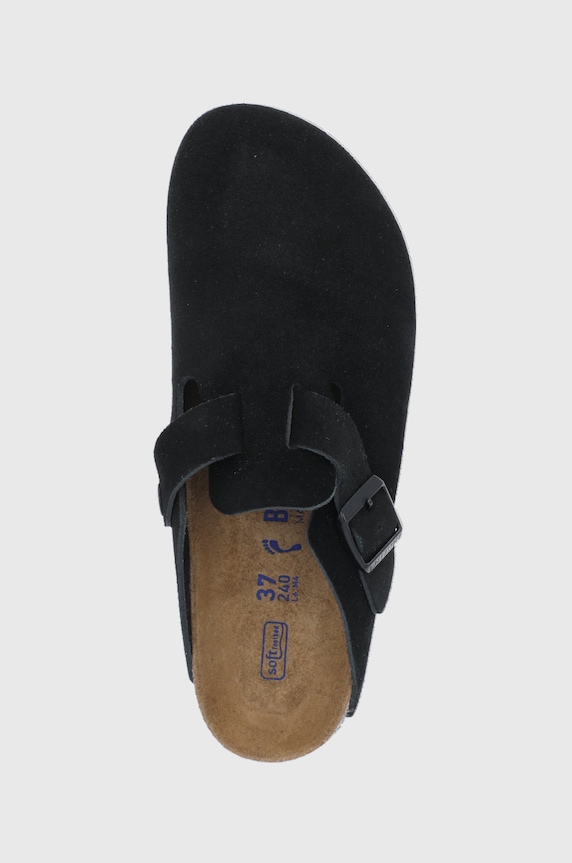 Semišové šľapky Birkenstock Boston čierna 660473