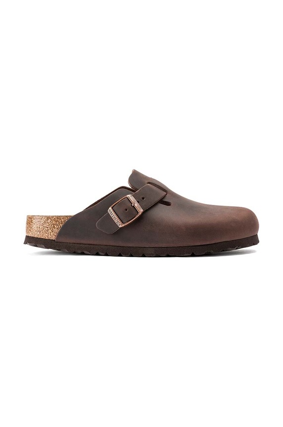 Birkenstock ciabatte in pelle Boston altri marrone 860133