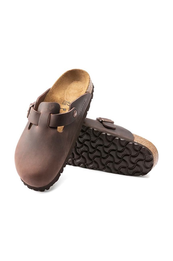 Birkenstock ciabatte in pelle Boston 860133 marrone