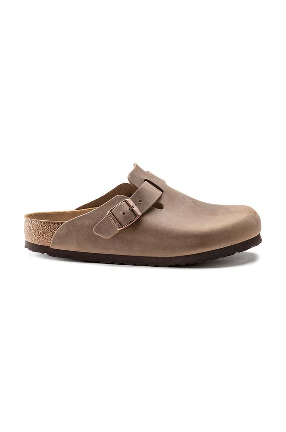 Шльопанці з нубуку Birkenstock Boston віденський коричневий 960813