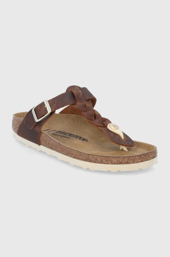 Birkenstock bőr flip-flop Gizeh 1021336 barna SS22