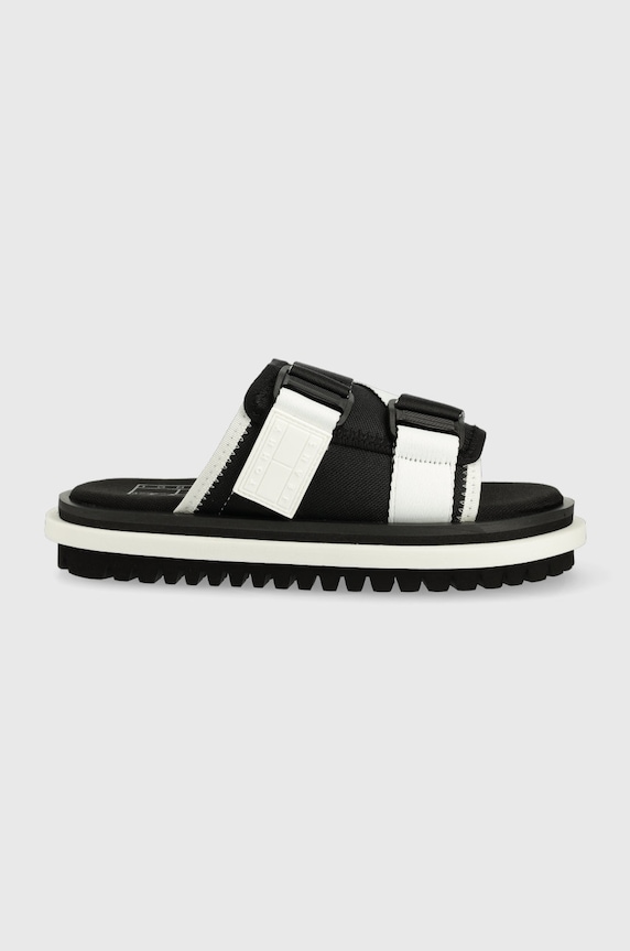 Šľapky Tommy Jeans platforma čierna EN0EN01802.BDS.FLATFOR