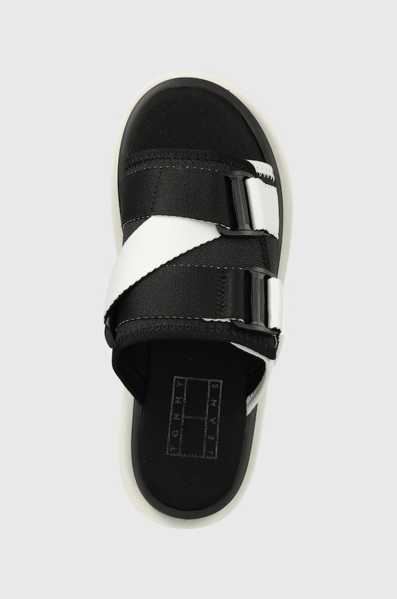 Šľapky Tommy Jeans čierna EN0EN01802.BDS.FLATFOR