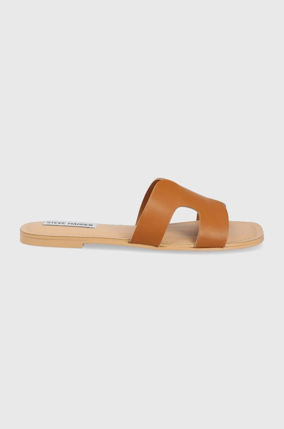 Steve Madden klapki skórzane płaski brązowy SM11001541.247