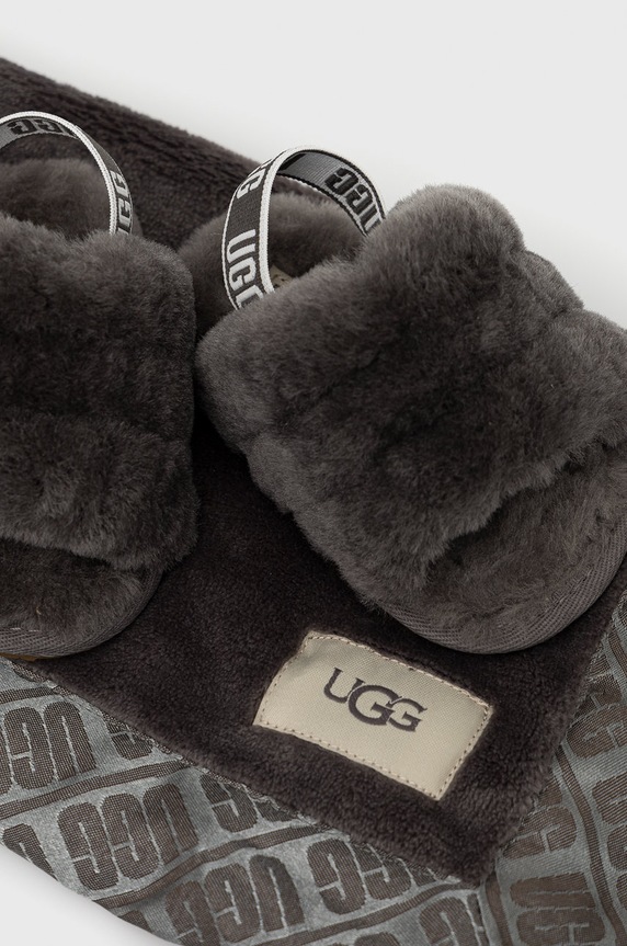 UGG kapcie dziecięce Fluff Slide And Lovey 1124941I.CHRC szary