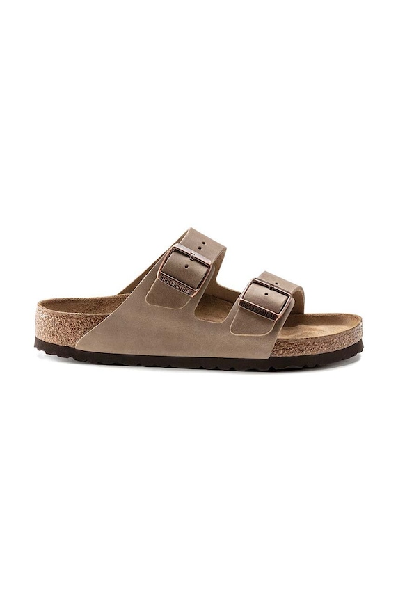Birkenstock klapki nubukowe Arizona beżowy 552811