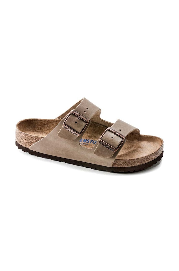 Birkenstock klapki nubukowe Arizona 552811 beżowy AA00