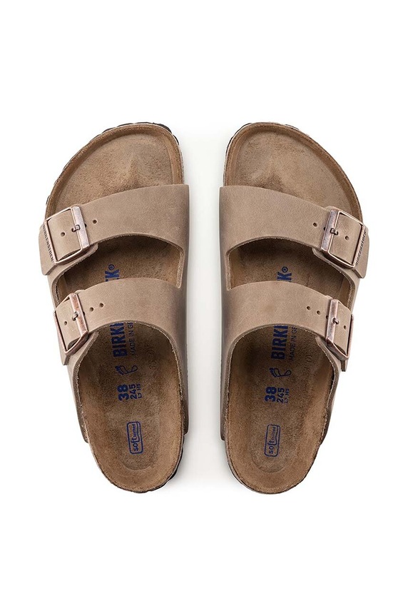 Birkenstock klapki nubukowe Arizona beżowy 552811