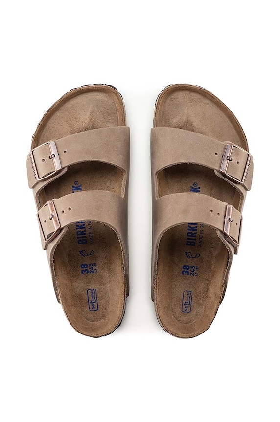 Birkenstock klapki nubukowe Arizona beżowy 552811