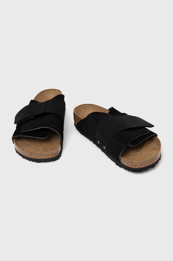 Birkenstock ciabatte slide in camoscio Kyoto 1022350 nero AW23