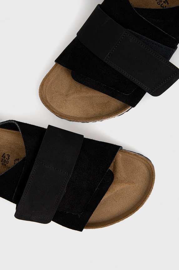 Scarpe Birkenstock ciabatte slide in camoscio Kyoto 1022350 nero