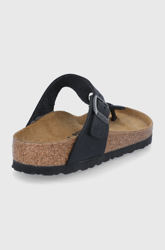 Obuwie Birkenstock japonki nubukowe Gizeh 845251 czarny