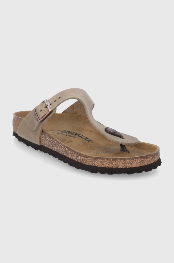 Σαγιονάρες nubuck Birkenstock Gizeh 943811 καφέ AA00
