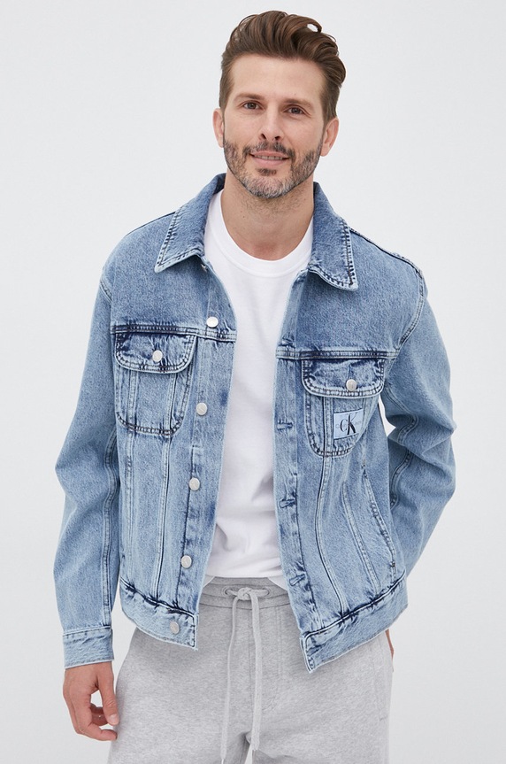 Calvin Klein Jeans kurtka jeansowa J30J319793.PPYY niebieski J30J319793.PPYY