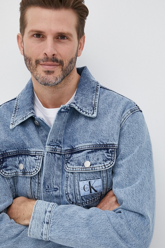 Calvin Klein Jeans kurtka jeansowa J30J319793.PPYY J30J319793.PPYY niebieski