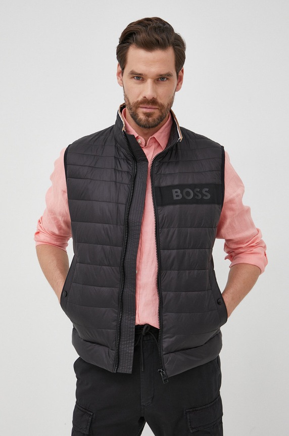 BOSS bezrękawnik 50464300 bez kaptura czarny 50464300