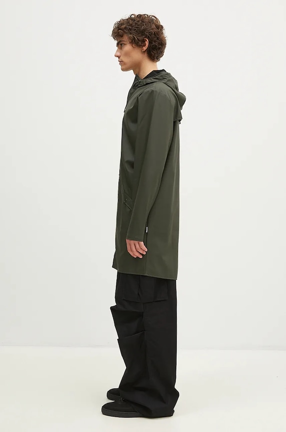 Rains geacă 12020 Long Jacket 12020.03 verde AW23