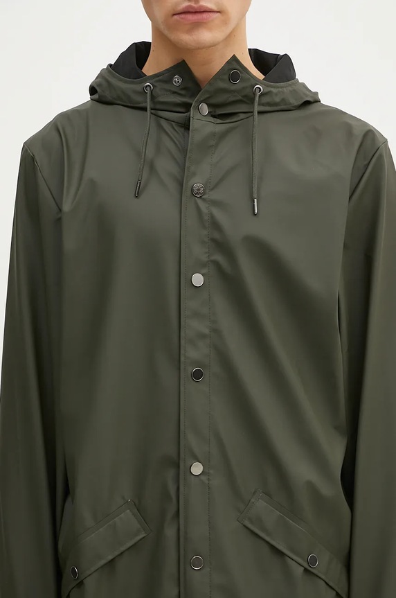 Rains geacă 12020 Long Jacket 12020.03 verde