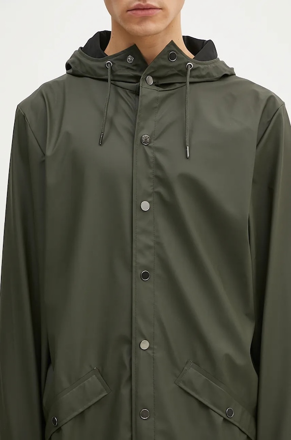 Rains geacă 12020 Long Jacket 12020.03 verde