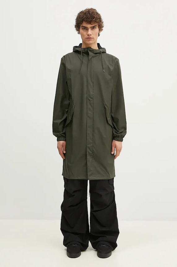 Rains kurtka przeciwdeszczowa 18140 Fishtail Parka pozostałe zielony 18140.03