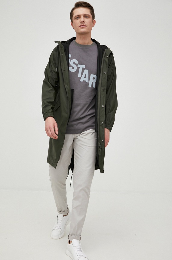 Nepremokavá bunda Rains 18140 Fishtail Parka 18140.03 zelená SS24